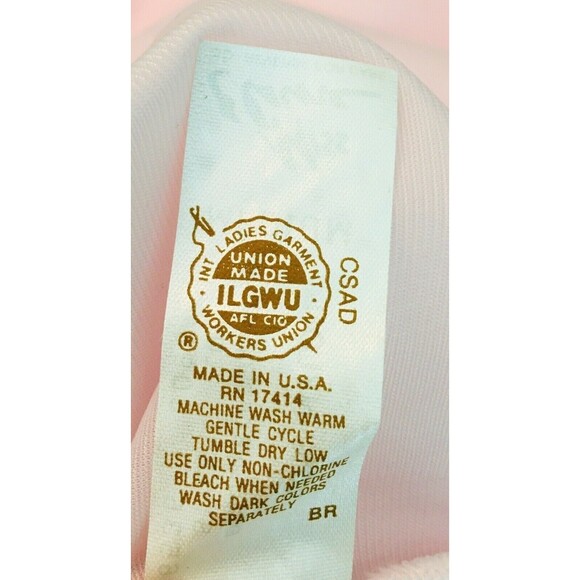 Vintage Miss Elaine Pink Nylon Lace Trim Button-Down Peignoir Robe Size Medium - Picture 11 of 12